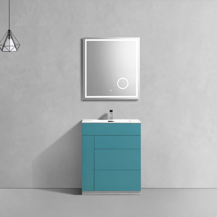 Kube Bath Milano 30″ Teal Green Floor Mount Modern Bathroom Vanity Kube Bath