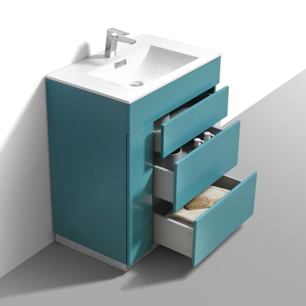 Kube Bath Milano 30″ Teal Green Floor Mount Modern Bathroom Vanity Kube Bath