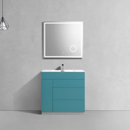 Kube Bath Milano 36″ Teal Green Floor Mount Modern Bathroom Vanity Kube Bath