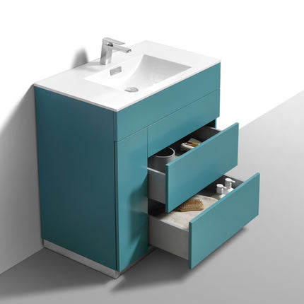 Kube Bath Milano 36″ Teal Green Floor Mount Modern Bathroom Vanity Kube Bath