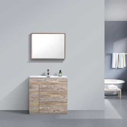 Kube Bath Milano 36″ Nature Wood Floor Mount Modern Bathroom Vanity Kube Bath