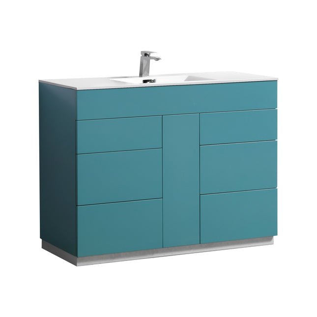 Kube Bath Milano 48″ Teal Green Floor Mount Modern Bathroom Vanity Kube Bath