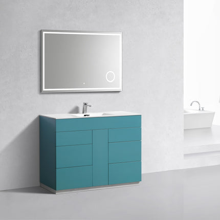 Kube Bath Milano 48″ Teal Green Floor Mount Modern Bathroom Vanity Kube Bath