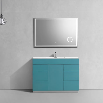 Kube Bath Milano 48″ Teal Green Floor Mount Modern Bathroom Vanity Kube Bath