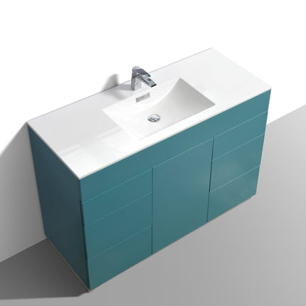 Kube Bath Milano 48″ Teal Green Floor Mount Modern Bathroom Vanity Kube Bath