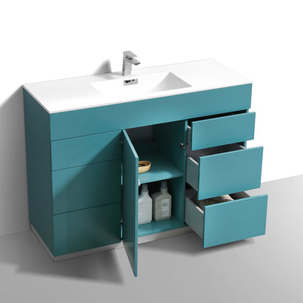 Kube Bath Milano 48″ Teal Green Floor Mount Modern Bathroom Vanity Kube Bath