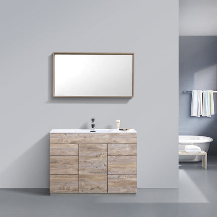 Kube Bath Milano 48″ Nature Wood Floor Mount Modern Bathroom Vanity Kube Bath