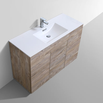 Kube Bath Milano 48″ Nature Wood Floor Mount Modern Bathroom Vanity Kube Bath