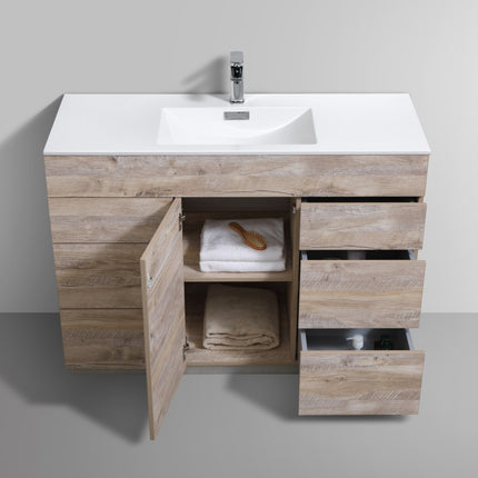 Kube Bath Milano 48″ Nature Wood Floor Mount Modern Bathroom Vanity Kube Bath