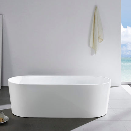 Kube Bath Ovale 59” White Free Standing Bathtub Kube Bath