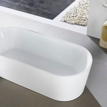 Kube Bath Ovale 59” White Free Standing Bathtub Kube Bath