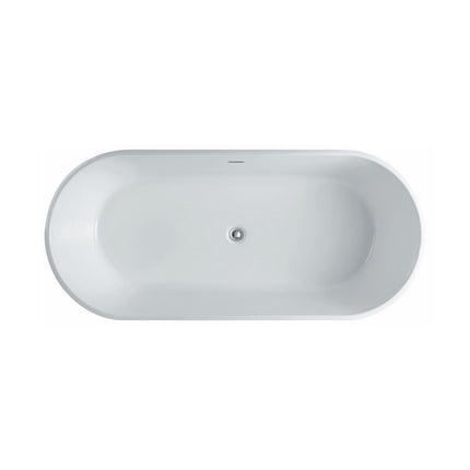 Kube Bath Ovale 59” White Free Standing Bathtub Kube Bath