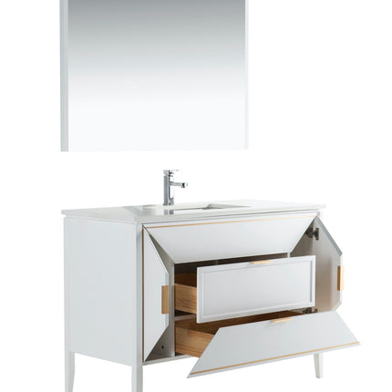 Kube Bath Vetro 48″ Gloss White Vanity W/ Quartz Counter Top Kube Bath