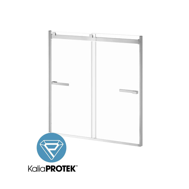 Kalia AKCESS 2.0 with KaliaProtek 2-Panel Sliding Bathtub Door 60''x60'' Reversible Chrome Clear with Film Glass DR2075-110-005 - Plumbing Market