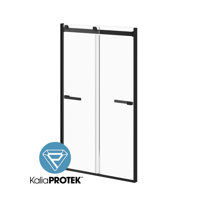 Kalia AKCESS 2.0 with KaliaProtek  2-Panel Sliding Shower Door Alcove Installation 48''x79'' Reversible Matte Black Clear with Film Glass DR2072-160-005 - Plumbing Market