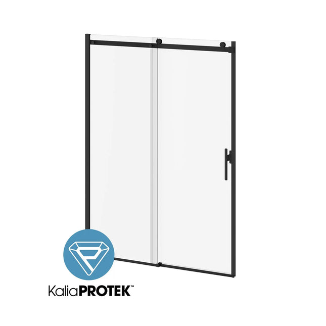 Kalia KONCEPT EVO with KaliaProtek  60''x77'' Sliding Shower Door Duraclean Glass with Film - Fixed Panel for Alcove Installation (Reversible) Matte Black DR2056-160-005 - Plumbing Market