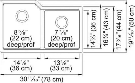 Kindred Granite 31 Inch Undermount Double Bowl Kitchen Sink Stone Grey - Plumbing Market