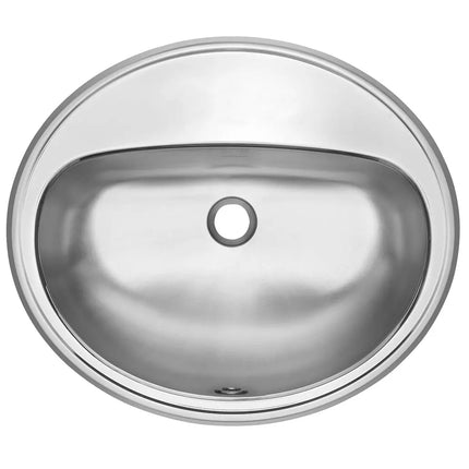 Kindred Oval Ledgeback Single Hole Drop-In Bathroom Sink - Stainless Steel - Plumbing Market