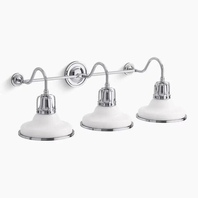 Kohler Hauksbee 3 Light Double Bell Sconce 32287-SC03-WCL - Plumbing Market