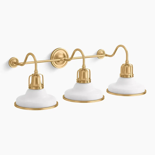 Kohler Hauksbee 3 Light Double Bell Sconce 32287-SC03-WGL - Plumbing Market