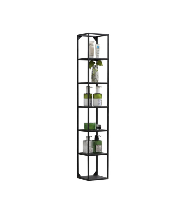 Kube Bath 47 Inch High Wall Mount Metal Shelf Unit Black - Plumbing Market