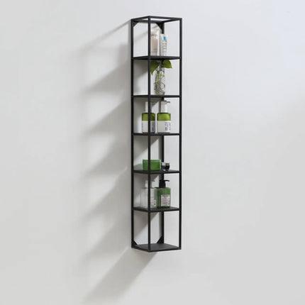 Kube Bath 47 Inch High Wall Mount Metal Shelf Unit Black - Plumbing Market