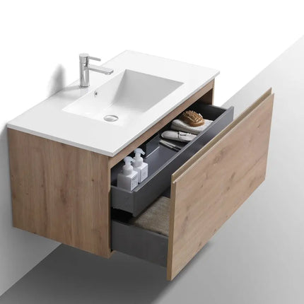 Kube Bath Balli 40 Inch Modern Bathroom Vanity Wall Hung - Plumbing Market