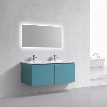 Kube Bath Balli 48 Inch Double Sink Modern Bathroom Vanity Wall Hung - Plumbing Market