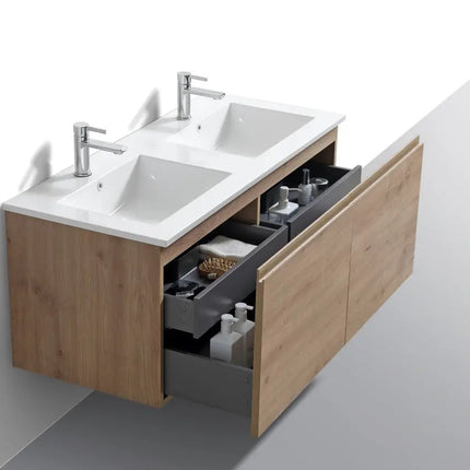 Kube Bath Balli 48 Inch Double Sink Modern Bathroom Vanity Wall Hung - Plumbing Market