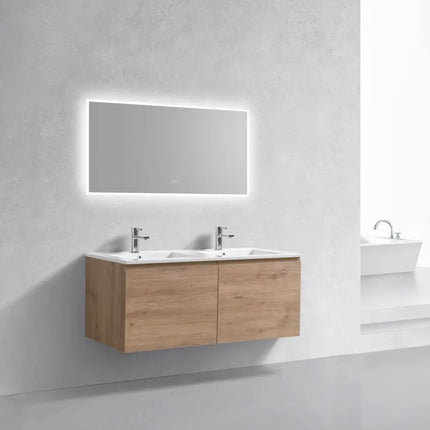 Kube Bath Balli 48 Inch Double Sink Modern Bathroom Vanity Wall Hung - Plumbing Market