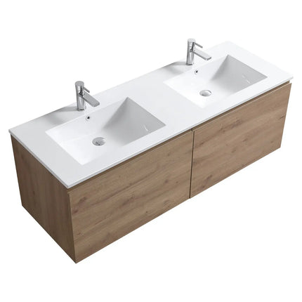 Kube Bath Balli 60 Inch Double Sink Bathroom Vanity Wall Hung - Plumbing Market