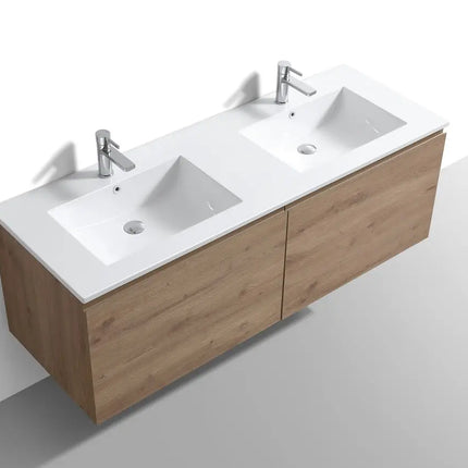 Kube Bath Balli 60 Inch Double Sink Bathroom Vanity Wall Hung - Plumbing Market