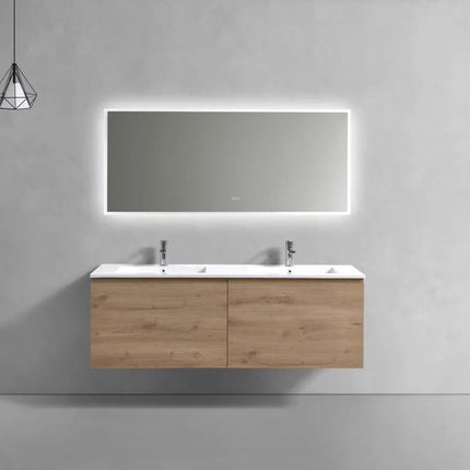 Kube Bath Balli 60 Inch Double Sink Bathroom Vanity Wall Hung - Plumbing Market