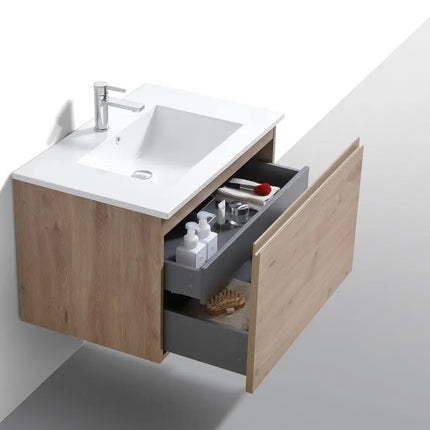 Kube Bath Balli Modern Bathroom Vanity White Oak - Plumbing Market