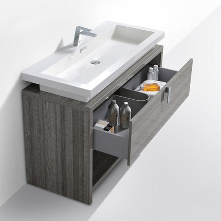 Kube Bath Levi 48″ Ash Gray Modern Bathroom Vanity W/ Cubby Hole Kube Bath