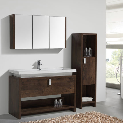 Kube Bath Levi 48″ Rose Wood Modern Bathroom Vanity W/ Cubby Hole Kube Bath