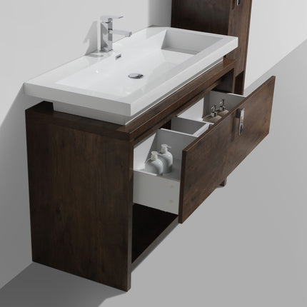 Kube Bath Levi 48″ Rose Wood Modern Bathroom Vanity W/ Cubby Hole Kube Bath