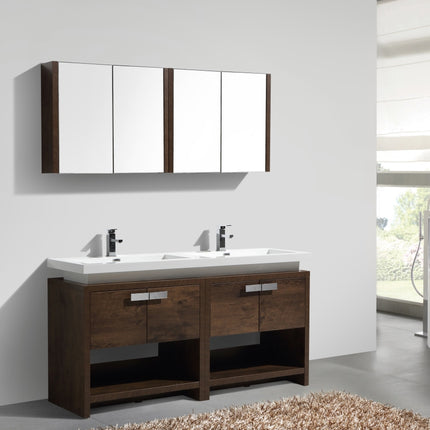 Kube Bath Levi 63″ Rose Wood Modern Bathroom Vanity W/ Cubby Hole Kube Bath