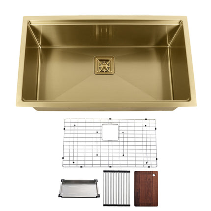 Kodaen 32" Workstation Under Mount Single Bowl Kitchen Sink 16G Kodaen