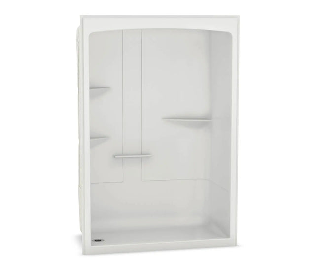 MAAX ALLIA SHR-6034 Acrylic Alcove Right-Hand Drain One-Piece Shower in White With S Grab Bar - Plumbing Market