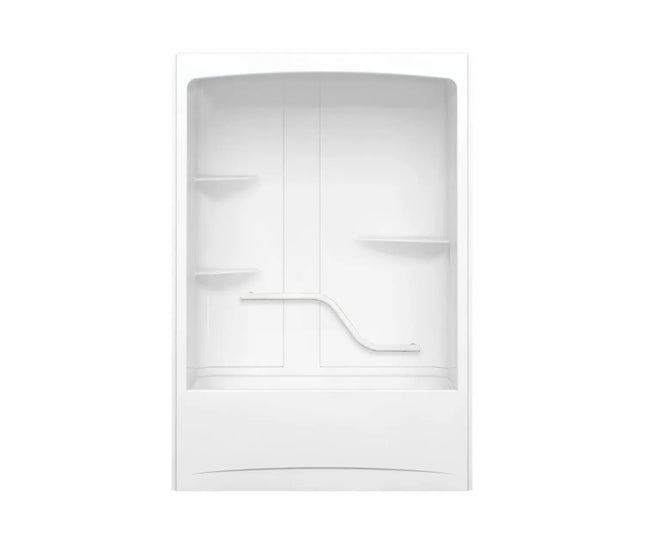 MAAX Allia TSR-6032 Acrylic Alcove Right-Hand Drain One-Piece Tub Shower in White - Plumbing Market