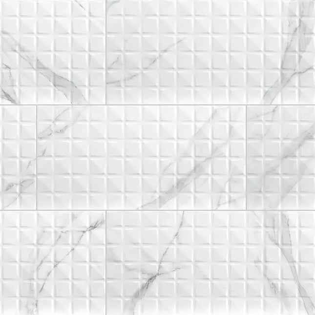 MSI Surfaces Dymo Statuary Chex White 12X24 Glossy Tile - Plumbing Market