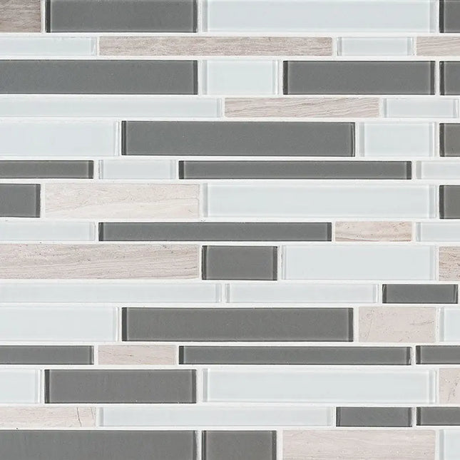 MSI Surfaces Gray Cliff Interlocking Glass Tile SMOT-SGLSIL-GRACLI4MM - Plumbing Market