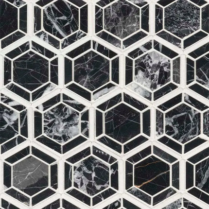 MSI Surfaces Hexagono Nero Hexagon Mosaic Tile - Plumbing Market