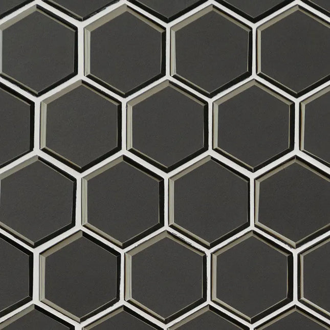 MSI Surfaces Tile Metallic Gray Beveled 3" Hexagon - Plumbing Market