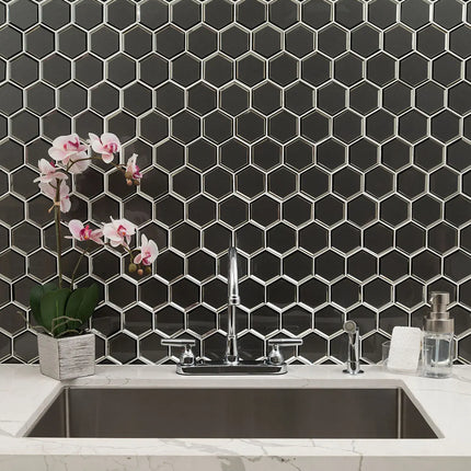 MSI Surfaces Tile Metallic Gray Beveled 3" Hexagon - Plumbing Market