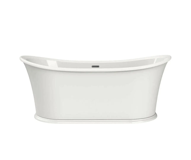 Maax 66 x 34 Acrylic Freestanding Center Drain Bathtub in White with White Skirt - Plumbing Market