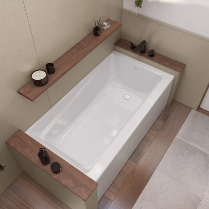 Maax Exhibit 6030 IFS AFR Acrylic Alcove Left-Hand Drain Bathtub in White - Plumbing Market