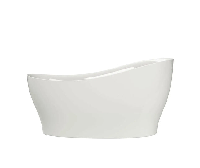 Maax Joan 61 x 32 Acrylic Freestanding End Drain Bathtub in White with White Skirt - Plumbing Market