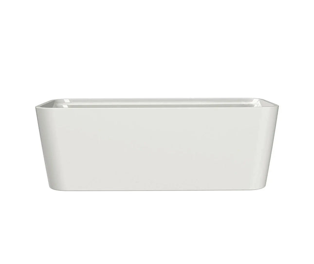 Maax Oberto 6731 Acrylic Freestanding Center Drain Bathtub in White with White Skirt - Plumbing Market